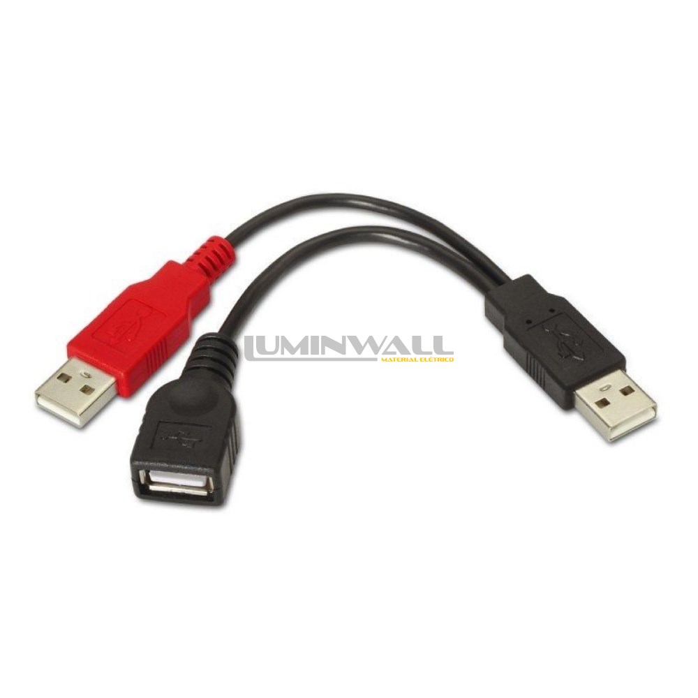 Cabo USB A Macho - USB A Macho/Fêmea (15cm) AISENS
