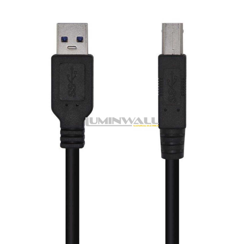 Cabo USB 3.0 A Macho - USB 3.0 B Macho p/ Impressoras (2 mts) AISENS