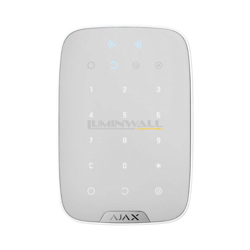 Teclado de Segurança Independente Wireless c/ Leitor Branco AJAX