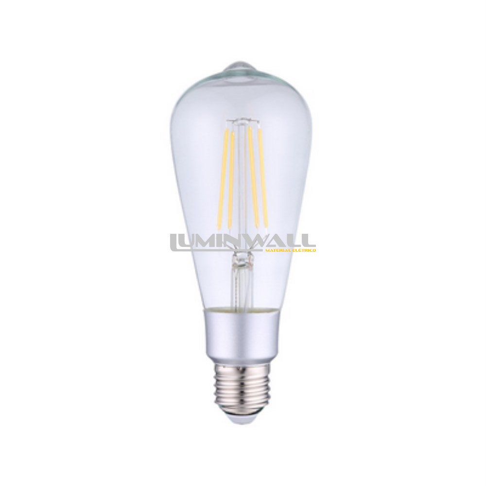 Lâmpada LED E27 ST64 Filamento Smart Wi-Fi 7W Branco Quente 2700K 750Lm SHELLY
