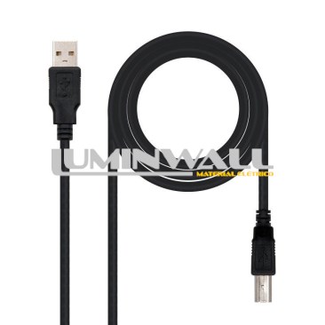 Cabo para Impressora USB 2.0 USB Macho - USB Macho 1.8m Preto NANOCABLE