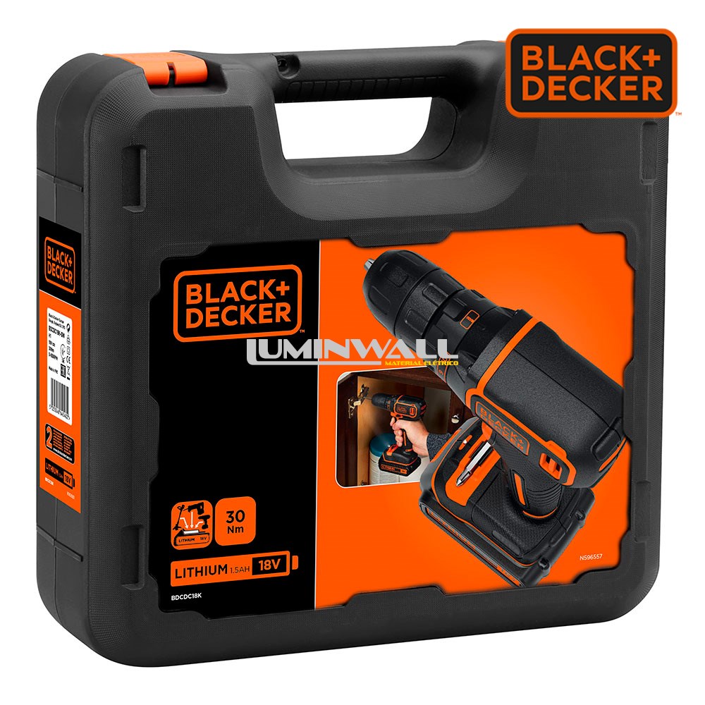 Berbequim Aparafusador 18V BDCDC18K-QW BLACK+DECKER