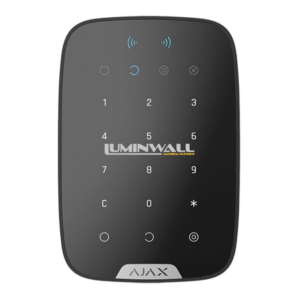 Teclado de Segurança Independente Wireless c/ Leitor Preto AJAX